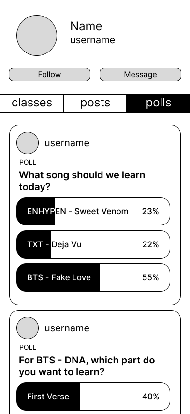 Wireframe 7: Teacher Polls